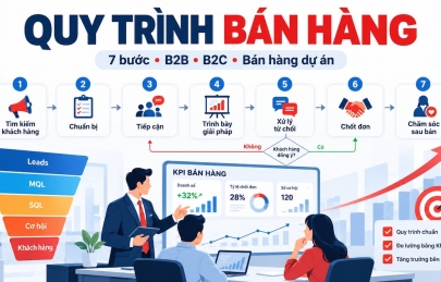 Quy trình bán hàng 7 bước: mẫu lưu đồ cho B2B, B2C và dự án